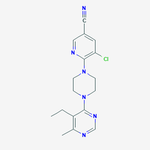5-Chloro-6-[4-(5-ethyl-6-methylpyrimidin-4-yl)piperazin-1-yl]pyridine-3-carbonitrile
