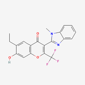 6-ethyl-7-hydroxy-3-(1-methyl-1H-benzimidazol-2-yl)-2-(trifluoromethyl)-4H-chromen-4-one