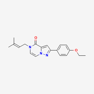 molecular formula C19H21N3O2 B2843539 2-(4-Ethoxyphenyl)-5-(3-methylbut-2-enyl)pyrazolo[1,5-a]pyrazin-4-one CAS No. 2415630-96-3