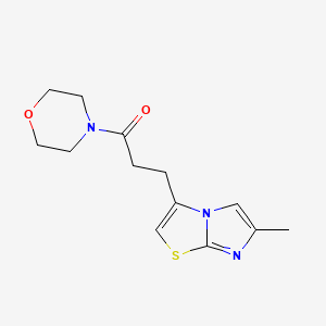molecular formula C13H17N3O2S B2843540 3-(6-甲基咪唑并[2,1-b]噻唑-3-基)-1-吗啉丙酮-1-酮 CAS No. 1251609-62-7