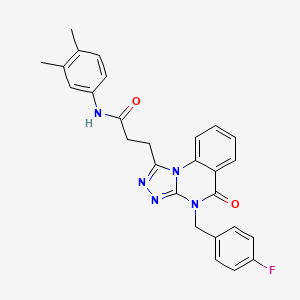 molecular formula C27H24FN5O2 B2843553 N-(3,4-dimethylphenyl)-3-(4-(4-fluorobenzyl)-5-oxo-4,5-dihydro-[1,2,4]triazolo[4,3-a]quinazolin-1-yl)propanamide CAS No. 897615-97-3