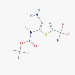 molecular formula C11H15F3N2O2S B2843557 Tert-butyl N-[3-amino-5-(trifluoromethyl)thiophen-2-yl]-N-methylcarbamate CAS No. 2375269-41-1