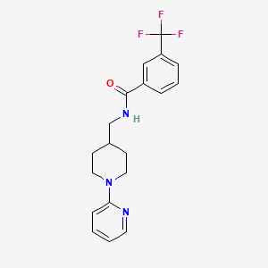 molecular formula C19H20F3N3O B2843572 N-((1-(吡啶-2-基)哌啶-4-基)甲基)-3-(三氟甲基)苯甲酰胺 CAS No. 1234813-12-7