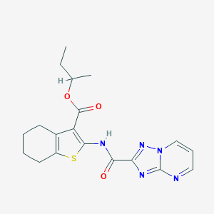 molecular formula C19H21N5O3S B284358 Sec-butyl 2-[([1,2,4]triazolo[1,5-a]pyrimidin-2-ylcarbonyl)amino]-4,5,6,7-tetrahydro-1-benzothiophene-3-carboxylate 