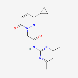 molecular formula C15H17N5O2 B2843587 2-(3-cyclopropyl-6-oxopyridazin-1(6H)-yl)-N-(4,6-dimethylpyrimidin-2-yl)acetamide CAS No. 2034424-30-9