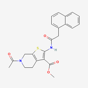 molecular formula C23H22N2O4S B2843593 methyl 6-acetyl-2-[(2-naphthalen-1-ylacetyl)amino]-5,7-dihydro-4H-thieno[2,3-c]pyridine-3-carboxylate CAS No. 887894-74-8