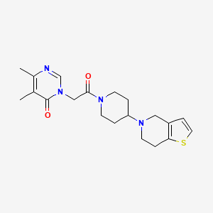 molecular formula C20H26N4O2S B2843594 3-(2-(4-(6,7-dihydrothieno[3,2-c]pyridin-5(4H)-yl)piperidin-1-yl)-2-oxoethyl)-5,6-dimethylpyrimidin-4(3H)-one CAS No. 2034429-29-1