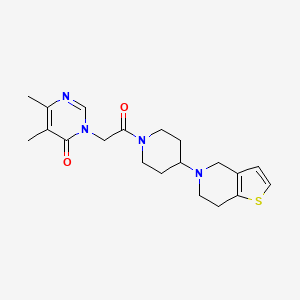 molecular formula C20H26N4O2S B2843594 3-(2-(4-(6,7-二氢噻吩并[3,2-c]吡啶-5(4H)-基)哌啶-1-基)-2-氧代乙基)-5,6-二甲基嘧啶-4(3H)-酮 CAS No. 2034429-29-1