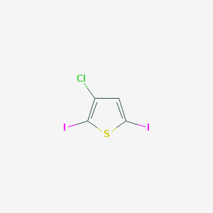 molecular formula C4HClI2S B2843601 3-Chloro-2,5-diiodo-thiophene CAS No. 2250242-07-8