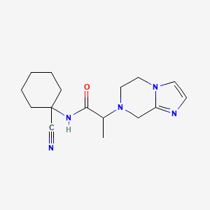 molecular formula C16H23N5O B2843604 N-(1-cyanocyclohexyl)-2-{5H,6H,7H,8H-imidazo[1,2-a]pyrazin-7-yl}propanamide CAS No. 1786098-14-3