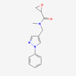 molecular formula C14H15N3O2 B2843609 N-Methyl-N-[(1-phenylpyrazol-4-yl)methyl]oxirane-2-carboxamide CAS No. 2411266-47-0
