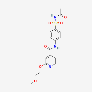 molecular formula C17H19N3O6S B2843619 N-(4-(N-acetylsulfamoyl)phenyl)-2-(2-methoxyethoxy)isonicotinamide CAS No. 2034445-75-3