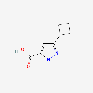 molecular formula C9H12N2O2 B2843620 3-Cyclobutyl-1-methyl-1H-pyrazole-5-carboxylic acid CAS No. 1392516-19-6