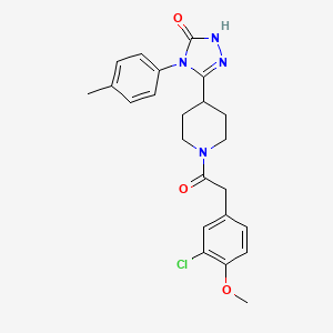 molecular formula C23H25ClN4O3 B2843621 5-{1-[(3-chloro-4-methoxyphenyl)acetyl]piperidin-4-yl}-4-(4-methylphenyl)-2,4-dihydro-3H-1,2,4-triazol-3-one CAS No. 1775357-95-3