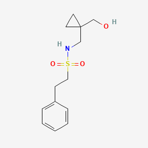 molecular formula C13H19NO3S B2843623 N-((1-(hydroxymethyl)cyclopropyl)methyl)-2-phenylethanesulfonamide CAS No. 1324334-33-9
