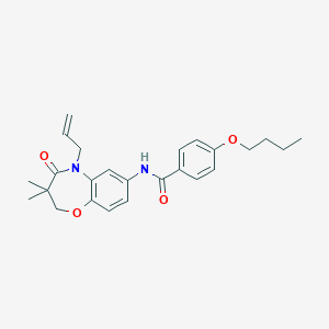 N-(5-allyl-3,3-dimethyl-4-oxo-2,3,4,5-tetrahydrobenzo[b][1,4]oxazepin-7-yl)-4-butoxybenzamide