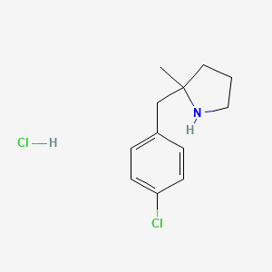 molecular formula C12H17Cl2N B2843628 2-[(4-氯苯基)甲基]-2-甲基吡咯烷 盐酸盐 CAS No. 1909327-53-2