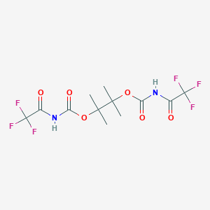 molecular formula C12H14F6N2O6 B284363 1,1,2-Trimethyl-2-({[(trifluoroacetyl)amino]carbonyl}oxy)propyl trifluoroacetylcarbamate 