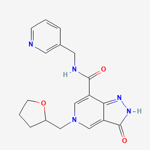 3-oxo-N-(pyridin-3-ylmethyl)-5-((tetrahydrofuran-2-yl)methyl)-3,5-dihydro-2H-pyrazolo[4,3-c]pyridine-7-carboxamide
