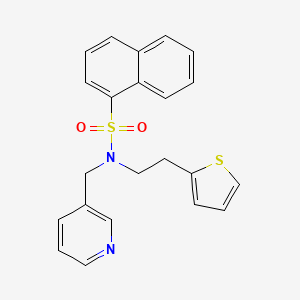 molecular formula C22H20N2O2S2 B2843645 N-(吡啶-3-基甲基)-N-(2-(噻吩-2-基)乙基)萘-1-磺酰胺 CAS No. 1396876-01-9
