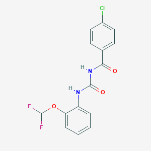 molecular formula C15H11ClF2N2O3 B284366 4-chloro-N-((2-(difluoromethoxy)phenyl)carbamoyl)benzamide 