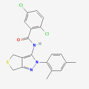 molecular formula C20H17Cl2N3OS B2843677 2,5-dichloro-N-[2-(2,4-dimethylphenyl)-4,6-dihydrothieno[3,4-c]pyrazol-3-yl]benzamide CAS No. 396721-34-9