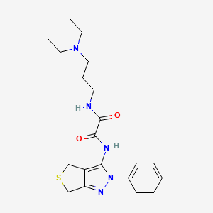 molecular formula C20H27N5O2S B2843680 N-[3-(二乙基氨基)丙基]-N'-(2-苯基-4,6-二氢噻吩[3,4-c]吡唑-3-基)羟酰胺 CAS No. 900009-71-4