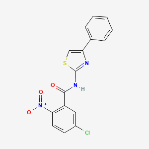 molecular formula C16H10ClN3O3S B2843686 5-氯-2-硝基-N-(4-苯基-1,3-噻唑-2-基)苯甲酰胺 CAS No. 313469-38-4