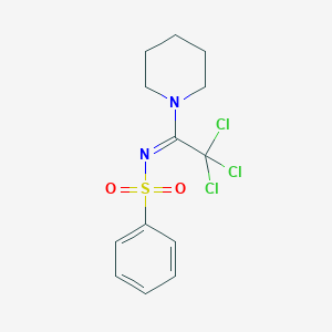 molecular formula C13H15Cl3N2O2S B284369 N-[2,2,2-trichloro-1-(1-piperidinyl)ethylidene]benzenesulfonamide 