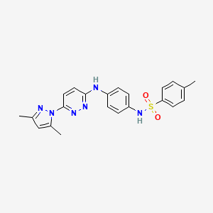 molecular formula C22H22N6O2S B2843691 N-(4-((6-(3,5-dimethyl-1H-pyrazol-1-yl)pyridazin-3-yl)amino)phenyl)-4-methylbenzenesulfonamide CAS No. 1014049-45-6