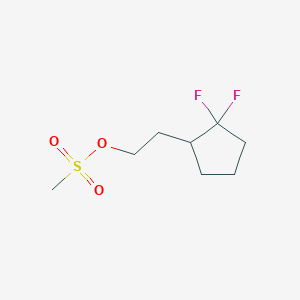 molecular formula C8H14F2O3S B2843696 2-(2,2-Difluorocyclopentyl)ethyl methanesulfonate CAS No. 2126178-07-0