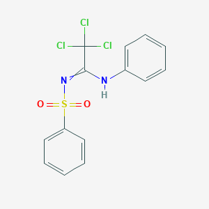 molecular formula C14H11Cl3N2O2S B284370 N'-(benzenesulfonyl)-2,2,2-trichloro-N-phenylethanimidamide 