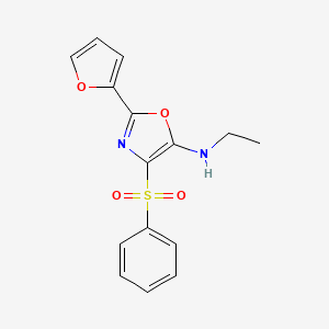 molecular formula C15H14N2O4S B2843703 N-乙基-2-(呋喃-2-基)-4-(苯基磺酰)噁唑-5-胺 CAS No. 342433-34-5