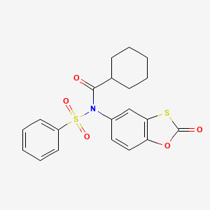 N-(2-oxobenzo[d][1,3]oxathiol-5-yl)-N-(phenylsulfonyl)cyclohexanecarboxamide