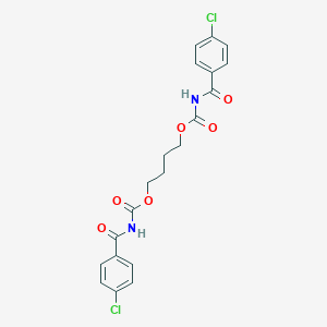 molecular formula C20H18Cl2N2O6 B284373 4-({[(4-Chlorobenzoyl)amino]carbonyl}oxy)butyl 4-chlorobenzoylcarbamate 