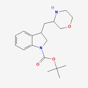 molecular formula C18H26N2O3 B2843735 叔丁基-3-[(吗啉-3-基)甲基]-2,3-二氢-1H-吲哚-1-羧酸酯 CAS No. 2138288-33-0