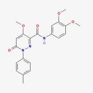 molecular formula C21H21N3O5 B2843739 N-(3,4-二甲氧基苯基)-4-甲氧基-1-(4-甲基苯基)-6-氧代吡啶-3-羧酰胺 CAS No. 941926-95-0