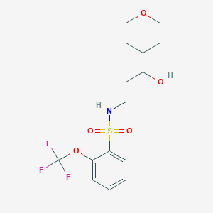B2843742 N-(3-hydroxy-3-(tetrahydro-2H-pyran-4-yl)propyl)-2-(trifluoromethoxy)benzenesulfonamide CAS No. 2034450-79-6