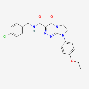 molecular formula C21H20ClN5O3 B2843744 N-(4-chlorobenzyl)-8-(4-ethoxyphenyl)-4-oxo-4,6,7,8-tetrahydroimidazo[2,1-c][1,2,4]triazine-3-carboxamide CAS No. 946230-87-1