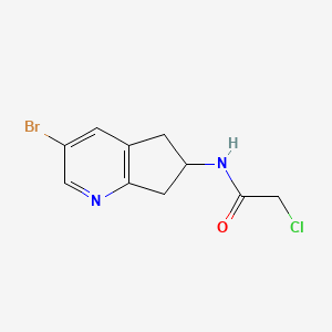 molecular formula C10H10BrClN2O B2843748 N-(3-Bromo-6,7-dihydro-5H-cyclopenta[b]pyridin-6-yl)-2-chloroacetamide CAS No. 2411219-14-0