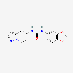molecular formula C15H16N4O3 B2843755 1-(Benzo[d][1,3]dioxol-5-yl)-3-(4,5,6,7-tetrahydropyrazolo[1,5-a]pyridin-5-yl)urea CAS No. 2034405-46-2