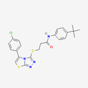 N-(4-(tert-butyl)phenyl)-3-((5-(4-chlorophenyl)thiazolo[2,3-c][1,2,4]triazol-3-yl)thio)propanamide