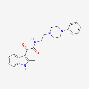 molecular formula C23H26N4O2 B2843760 2-(2-methyl-1H-indol-3-yl)-2-oxo-N-[2-(4-phenylpiperazin-1-yl)ethyl]acetamide CAS No. 862813-72-7