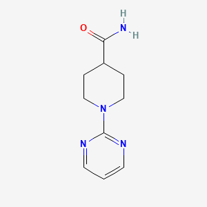 molecular formula C10H14N4O B2843762 1-嘧啶-2-基哌啶-4-甲酰胺 CAS No. 338780-42-0