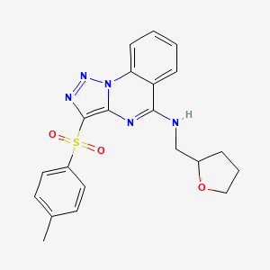 molecular formula C21H21N5O3S B2843767 3-[(4-methylphenyl)sulfonyl]-N-(tetrahydrofuran-2-ylmethyl)[1,2,3]triazolo[1,5-a]quinazolin-5-amine CAS No. 866589-21-1