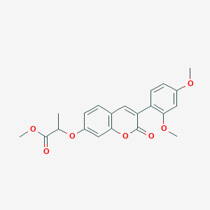 molecular formula C21H20O7 B2843768 甲基 2-{[3-(2,4-二甲氧基苯基)-2-氧代-2H-香化素-7-基]氧基}丙酸酯 CAS No. 864760-99-6