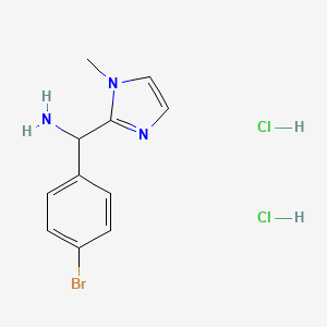 molecular formula C11H14BrCl2N3 B2843769 (4-bromophenyl)(1-methyl-1H-imidazol-2-yl)methanamine dihydrochloride CAS No. 2031259-36-4