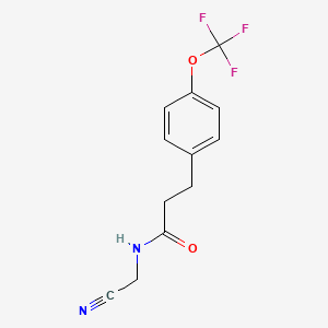 molecular formula C12H11F3N2O2 B2843770 N-(cyanomethyl)-3-[4-(trifluoromethoxy)phenyl]propanamide CAS No. 1333564-81-0
