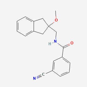 3-cyano-N-((2-methoxy-2,3-dihydro-1H-inden-2-yl)methyl)benzamide