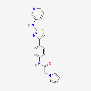 molecular formula C20H17N5OS B2843775 N-(4-(2-(吡啶-3-基氨基)噻唑-4-基)苯基)-2-(1H-吡咯-1-基)乙酰胺 CAS No. 1798046-02-2
